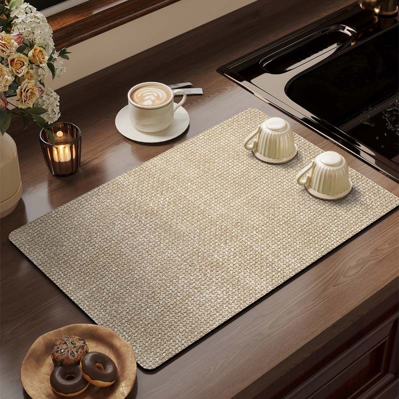 Cocina transfronteriza esterilla de drenaje simple color sólido fácil de cuidar esterilla de absorción de agua de barro de diatomeas cocina casera esterilla de aislamiento antideslizante