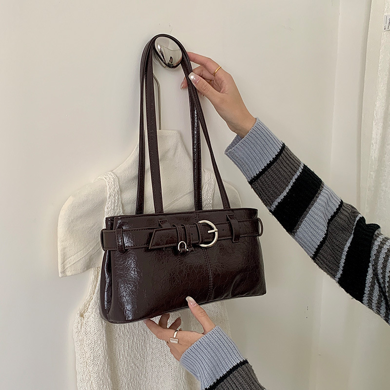 Retro Niche Underarm Bag for Women 2026 New Fashion Korean Women's Hand-Held Commuter Bag Large Capacity Tote Bag