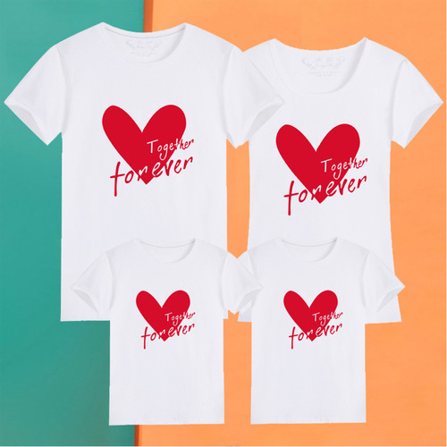 New trendy parent-child clothing, summer clothing, short-sleeved T-shirts for a family of three or four, mother-child clothing, mother-daughter clothing, kindergarten class uniforms, family clothing T-shirts