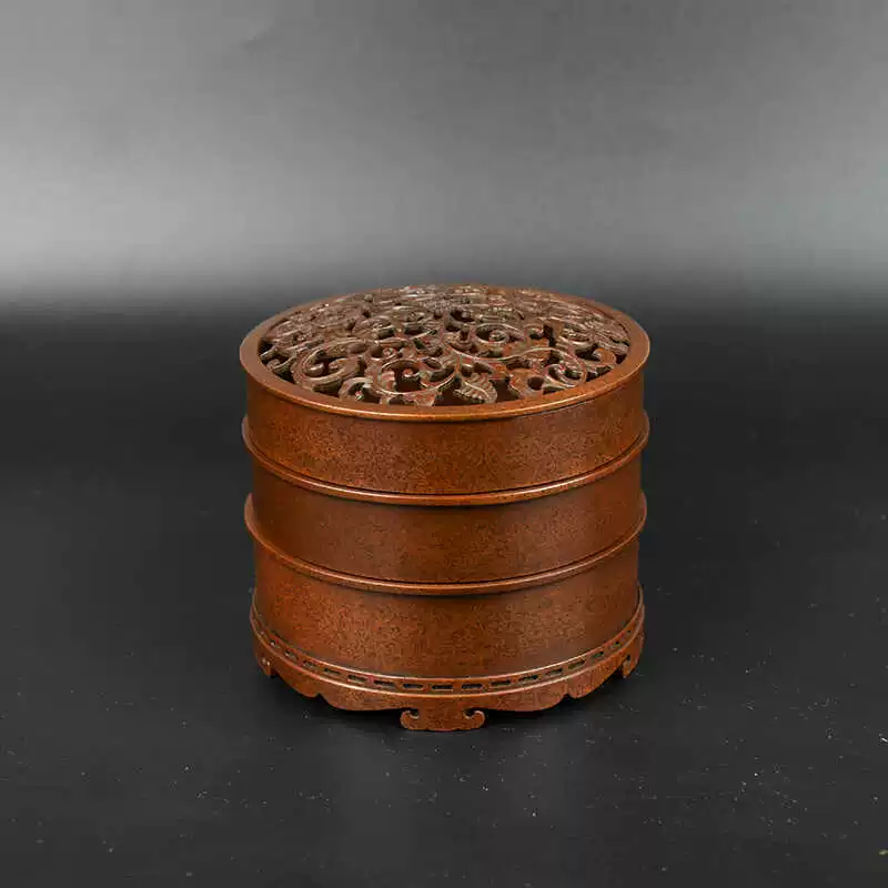 Фиолетовая медная курильница, единственная, которая мне известна, трехслойная курильница, антикварная имитация курильницы, бытовая курильница с катушкой.