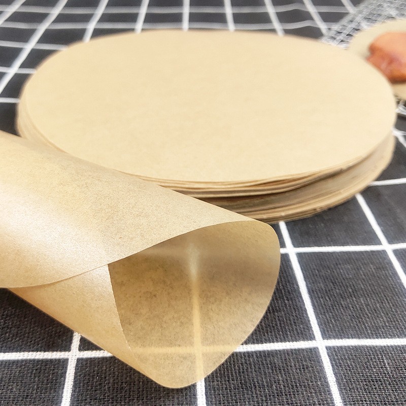 Baking round silicone oil paper non-stick food grade household air fryer paper barbecue paper oven pad paper multi-size