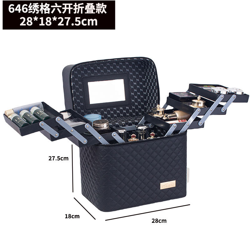 646 6개 오픈 자수 그리드 블랙
