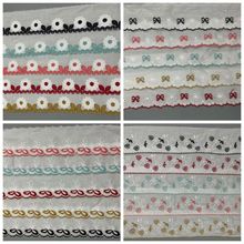 多款双色雕孔牛奶丝棉布条花 打孔条码 洛丽塔童装女装鞋子装饰边