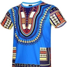 2024亚马逊新款短袖民族风元素3D数码印花网眼布男士T恤