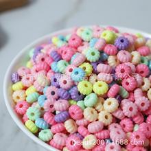 塑料8mm春天色直孔异形珠 马卡龙色DIY串珠材料扁珠手机链散珠
