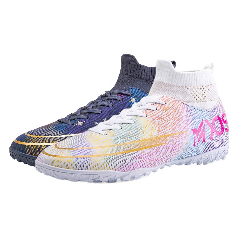 Transfronterizo zapatos de fútbol de uñas rotas de largo alto-Top Plus tamaño cómodo transpirable césped artificial suave absorción de choque moda hombres y mujeres de entrenamiento