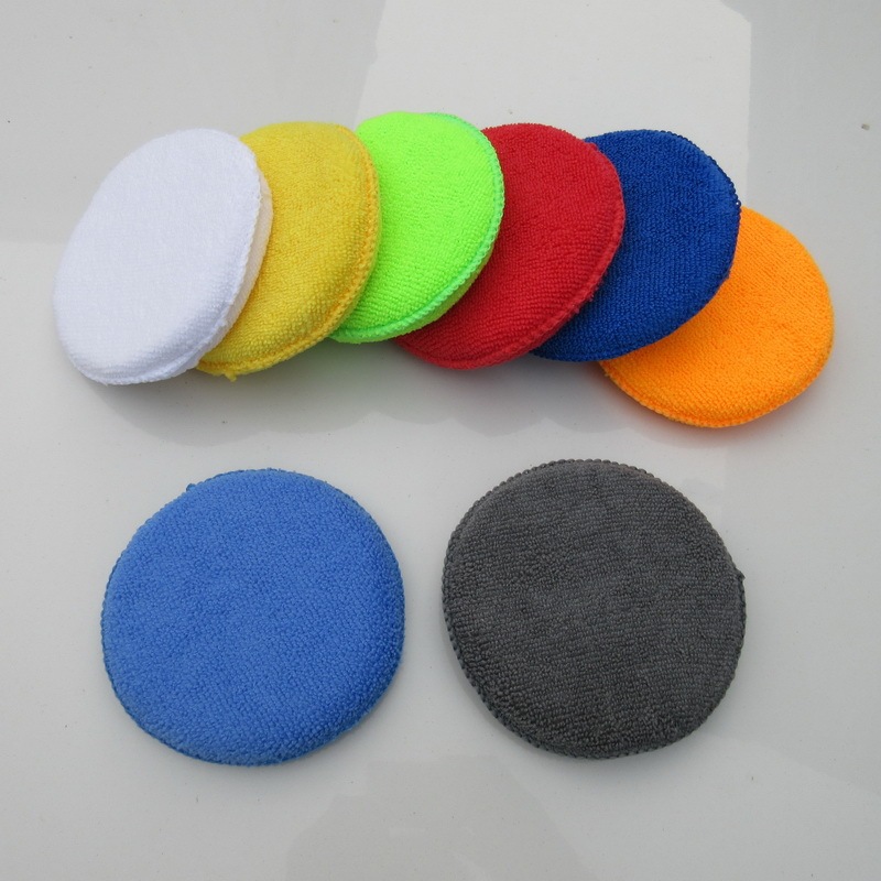 Waxing Sponge Round Sponge Block 5inch Polishing Sponge Fiber Towel Crystal Coating Car Wash Car Wipe Car Beauty Cleaning