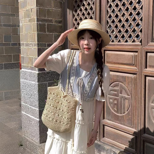 Skirted Girl 2025 Summer Two-Piece Forest Style Waist Cincher Meat Hiding Slimming Sweet Short Sleeve Tea Party Dress