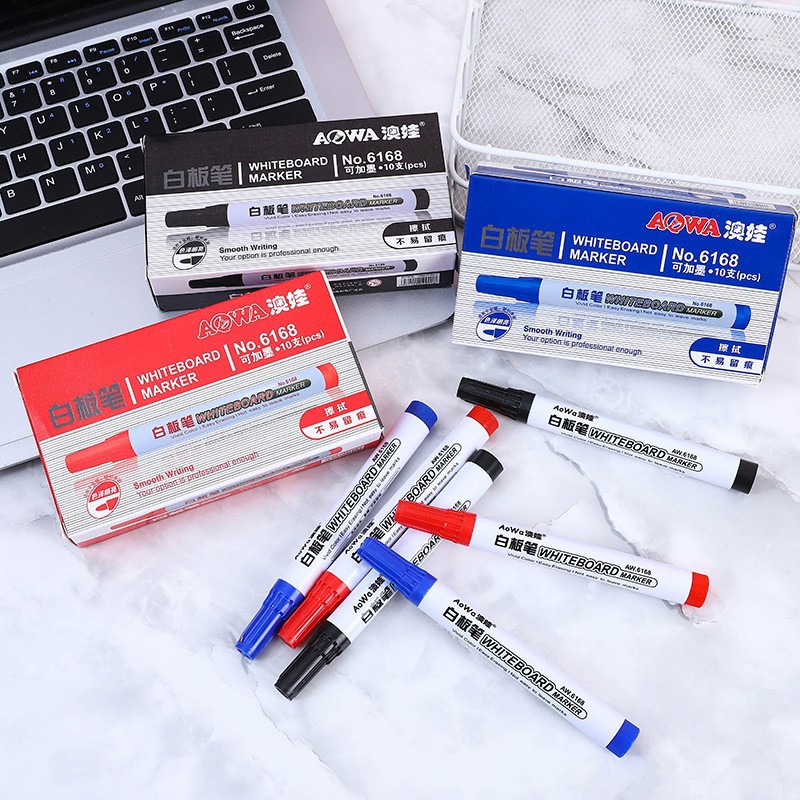 Rotulador para pizarra blanca que no deja rastros, útiles escolares para estudiantes, rotulador de escritura para profesores, fácil de borrar, a base de agua, negro, rotulador borrable