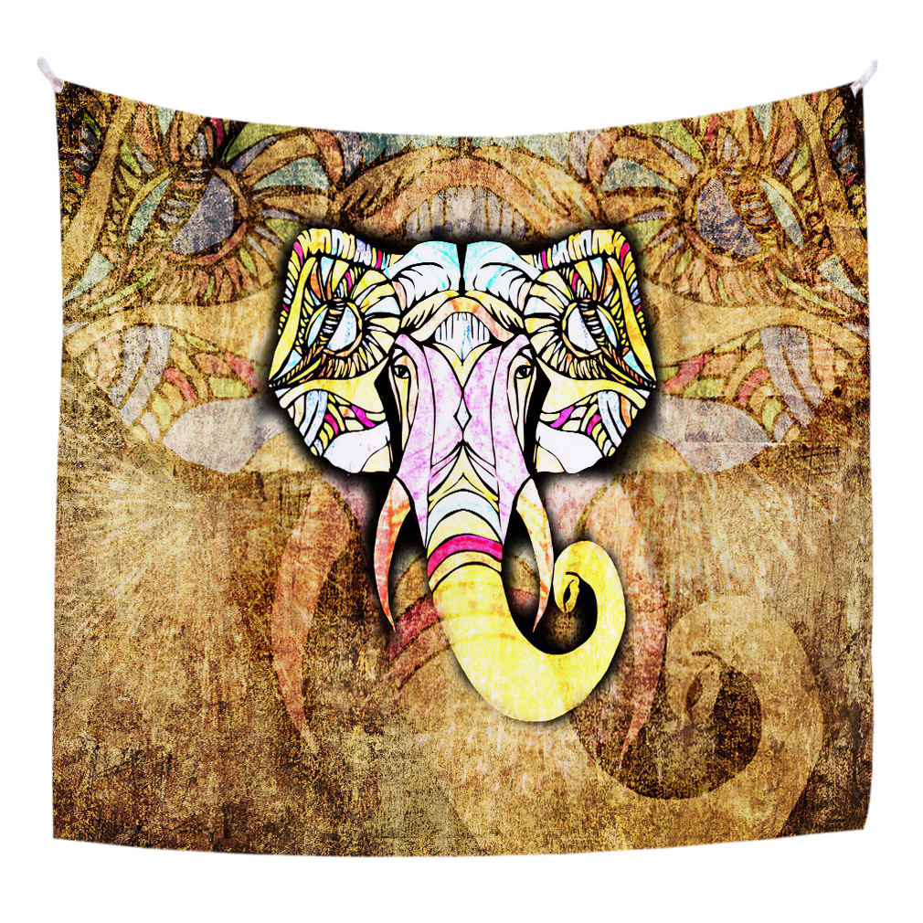 跨境热销墙面艺术挂毯 大象图案挂布 家居装饰壁毯挂画背景布厂家