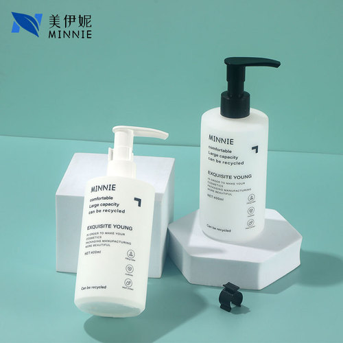 300ml500ml flat shoulder cylindrical shower gel bottle lotion bottle sub-bottle shampoo bottle plush material pe bottle