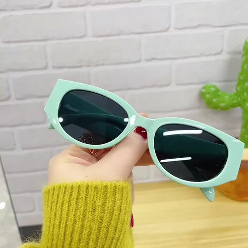 European and American cross-border new oval sunglasses fashionable English letters personalized retro sunglasses trendy decorative ink