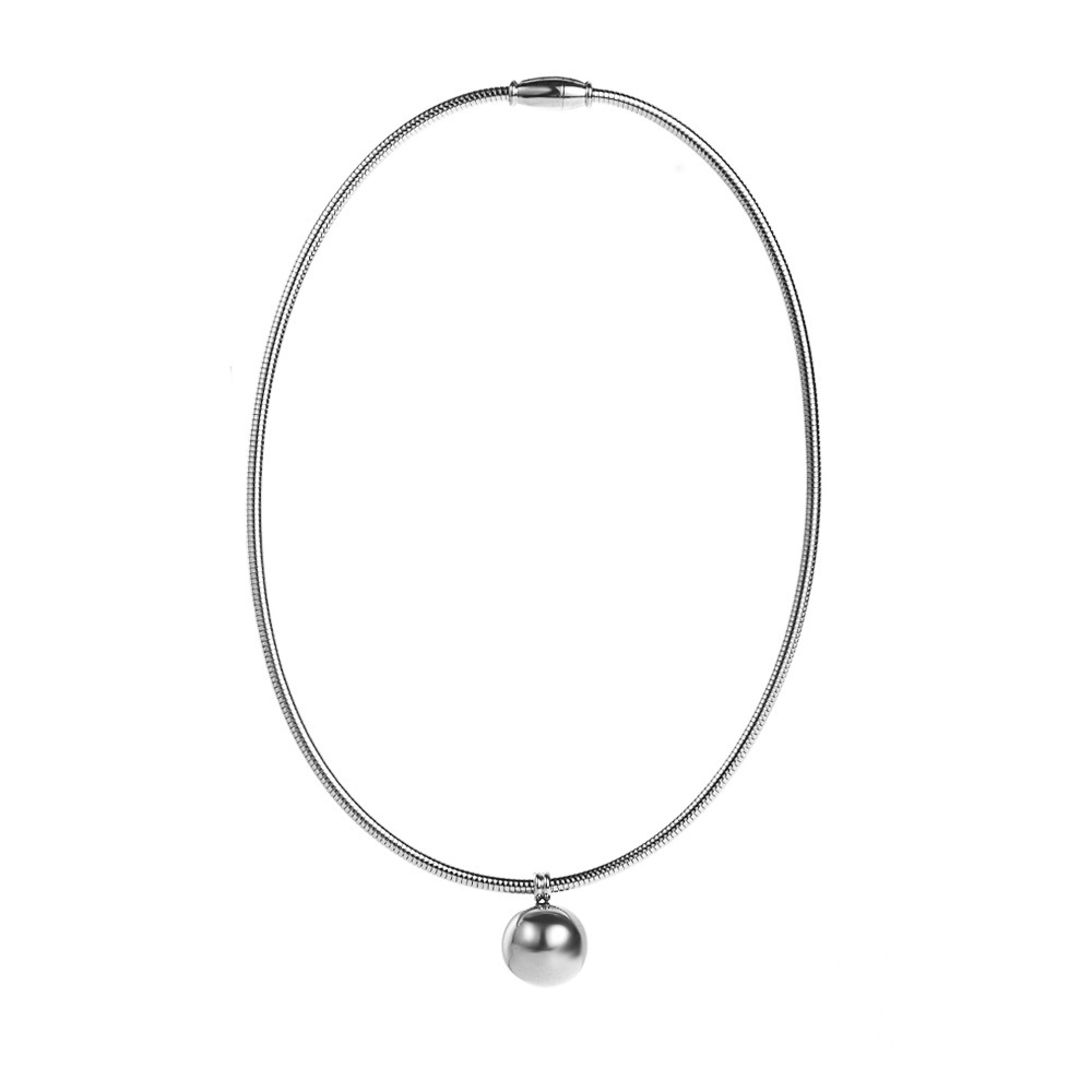 Titanium steel vacuum furnace electroplating bent pipe necklace, female magnetic suction elastic snake bone chain collar_voghion.com