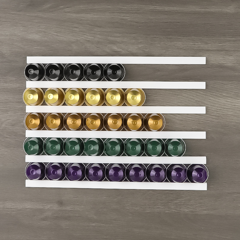 Para Nestle Nespresso rack de almacenamiento etiqueta magnética de doble uso ahorro de espacio montado en la pared rack de almacenamiento de café sin perforar