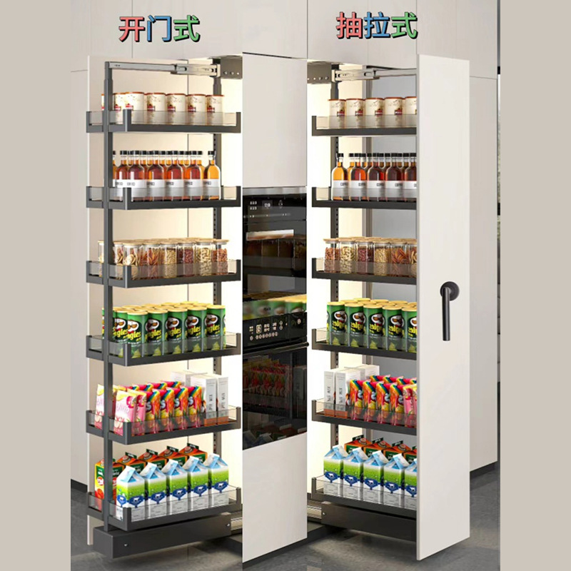 Gabinete alto, almacenamiento de monstruos grandes, gabinete de cocina, canasta lateral de alta profundidad, marco deslizante de cielo y tierra extremadamente estrecho, fábrica de cajones de bocadillos