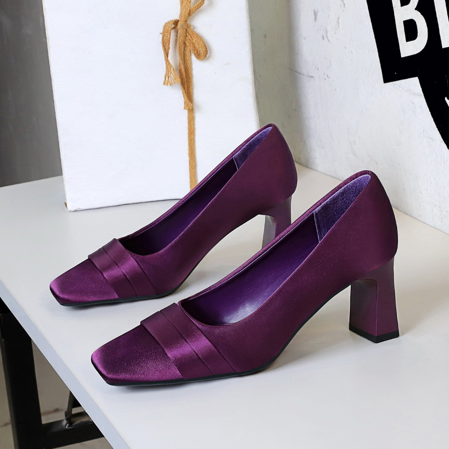 Women Stiletto Pumps Satin High Heels Elegant Wedding Party Shoes_voghion.com