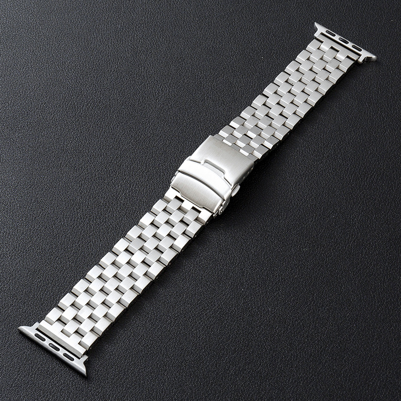 Cinturón de acero plateado-Nuevo de cinco cuentas