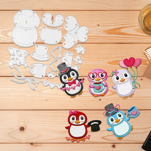 Cartoon Christmas Penguin Handmade Paper Art Creative Carbon Steel Knife Mold Scrapbook Handbook Accessories Embossing Knife Mold Wholesale