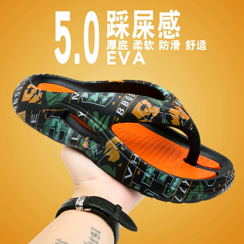 Летние шлепанцы больших размеров на толстой подошве, мужская верхняя одежда, шлепанцы, Модные Отличительные Нескользящие пляжные сандалии