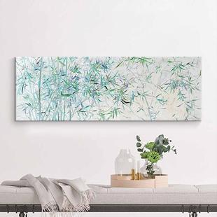 Green Bamboo Leaves and Bamboo Hand-Painted Oil Paintings, Plants Rising Steadily, Decorative Paintings, Living Room Hanging Paintings, Sofa Background Texture Paintings