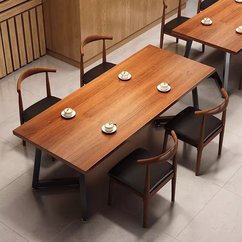 Mesa de comedor, mesa rectangular para el hogar, juego de fundas para sillas, habitación de alquiler simple, mesa de sala de estar económica, mesa de comedor para cuatro personas