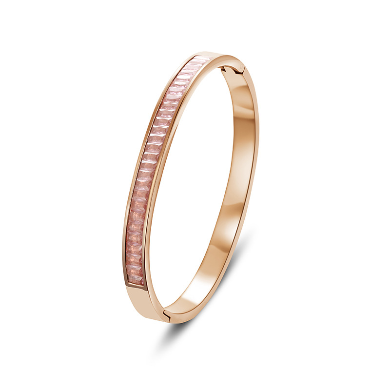 Pulsera de acero de titanio para niñas nicho de sentido de alto grado cielo estrellado no se desvanece Diamante-incrustado exquisito diamante ins estilo completo pulsera de diamantes