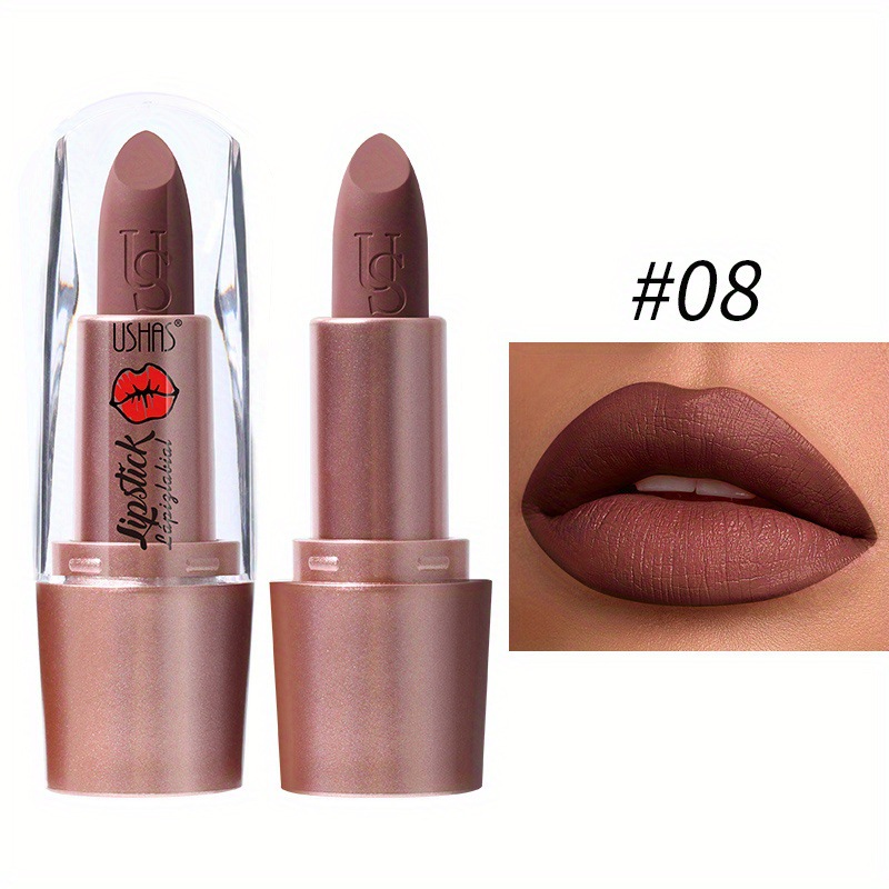 USHAS European and American Cross-border spot terciopelo mate lápiz labial textura brillante no es fácil de decolora esmalte de labios LP2288B