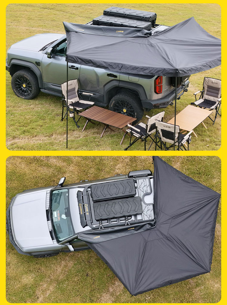 Mountain Step Song 270 ° Side Tent, Car Side Tent, Outdoor Camping, Self-Driving Tour, Sunshade and Rain Protection, Fan-Shaped Car Canopy