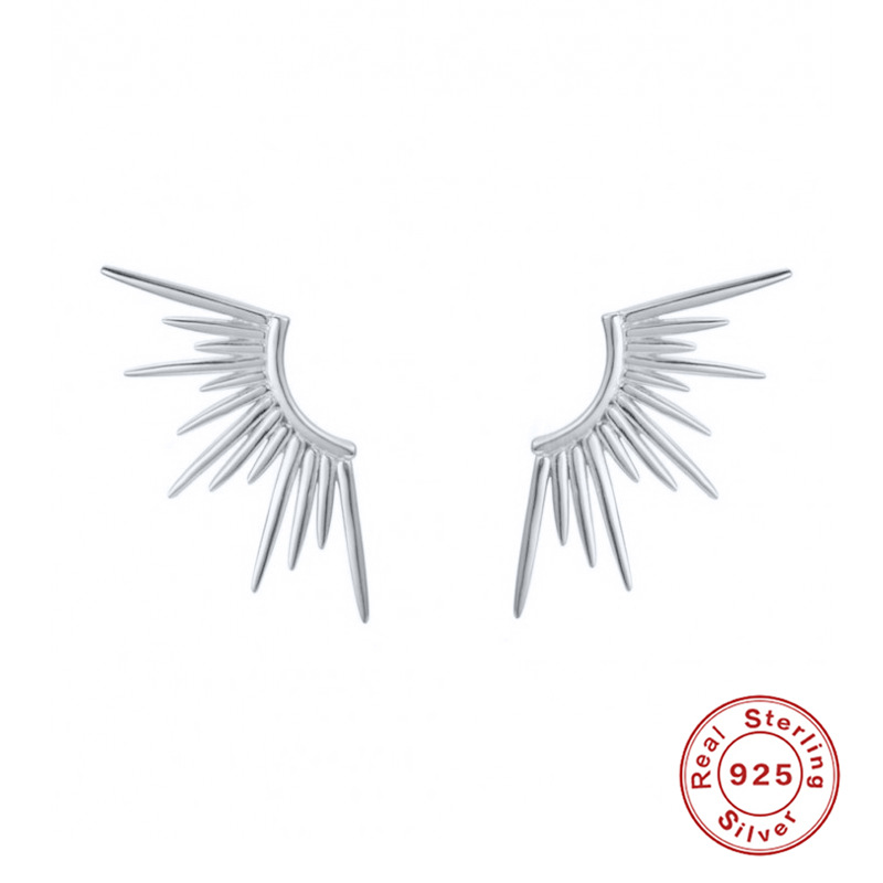 1 Paire Style Simple Couleur Unie Argent Sterling Placage Plaqué Or Boucles D'oreilles display picture 3