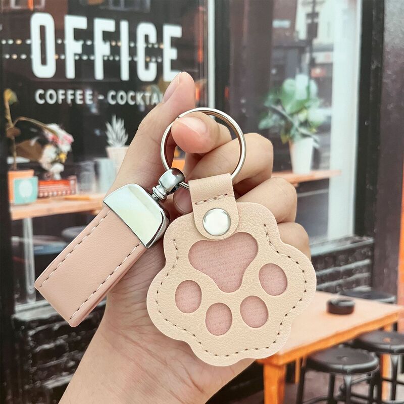 Pet Hair Pu Cosmetics Bag Portable Paw Print Leather Keychain Pendant Hair Commemorative Tag Cat and Dog Pet Tag