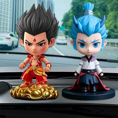 Car ornaments | Bobblehead Figures Nezha: the - combination-model-nezha-black-hair-donghai-ao-bing-standing-model