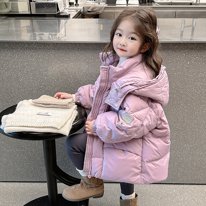 女童冬季羽絨服2023新款洋氣女寶寶中長棉襖冬款棉衣兒童夾棉外套