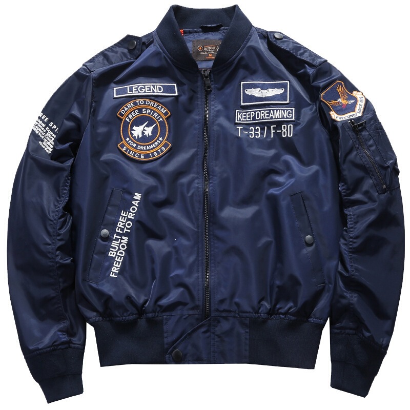 New Spring and Autumn MA1 Pilot Jacket for Men, Korean Style Embroidered Baseball Jacket, Large Size Workwear Coat, Trendy Brand