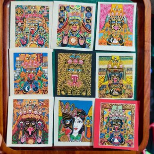 Nepalese Pure Hand-Painted Thangka Painting Core Zakiram Past and Present Life Xizang Style Thangka Twelve Zodiac Signs Guardian