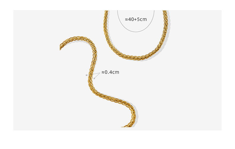 new stainless steel keel chain men and women hip-hop gold-plated necklace