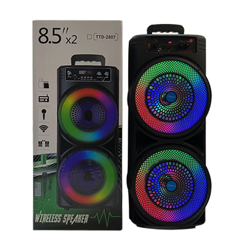 TTD-2807双8インチスピーカー屋外広場舞bluetoothオーディオポータブルk歌走馬灯|undefined