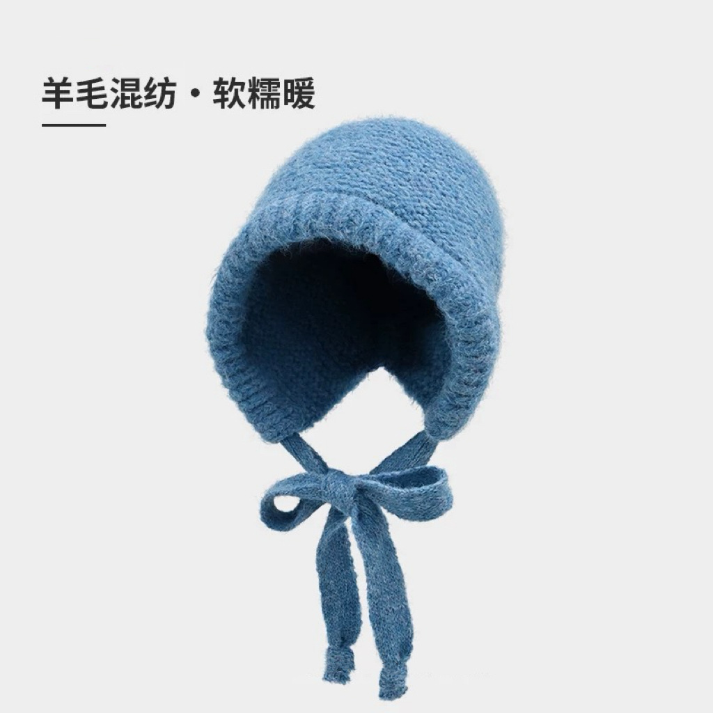 帽子女性の冬のかわいいクマの耳ぬいぐるみ帽子暖かい耳保護帽子プラスベルベット防風ウールボール帽子冬の新スタイル