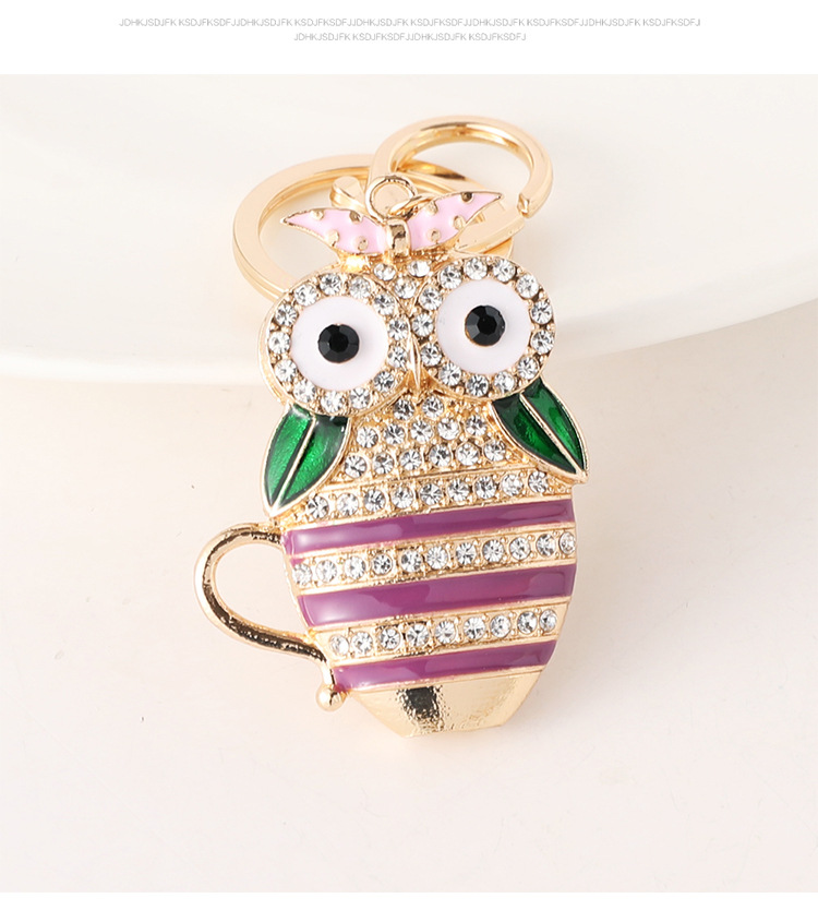 Cute Alloy Owl Unisex Bag Pendant Keychain display picture 6