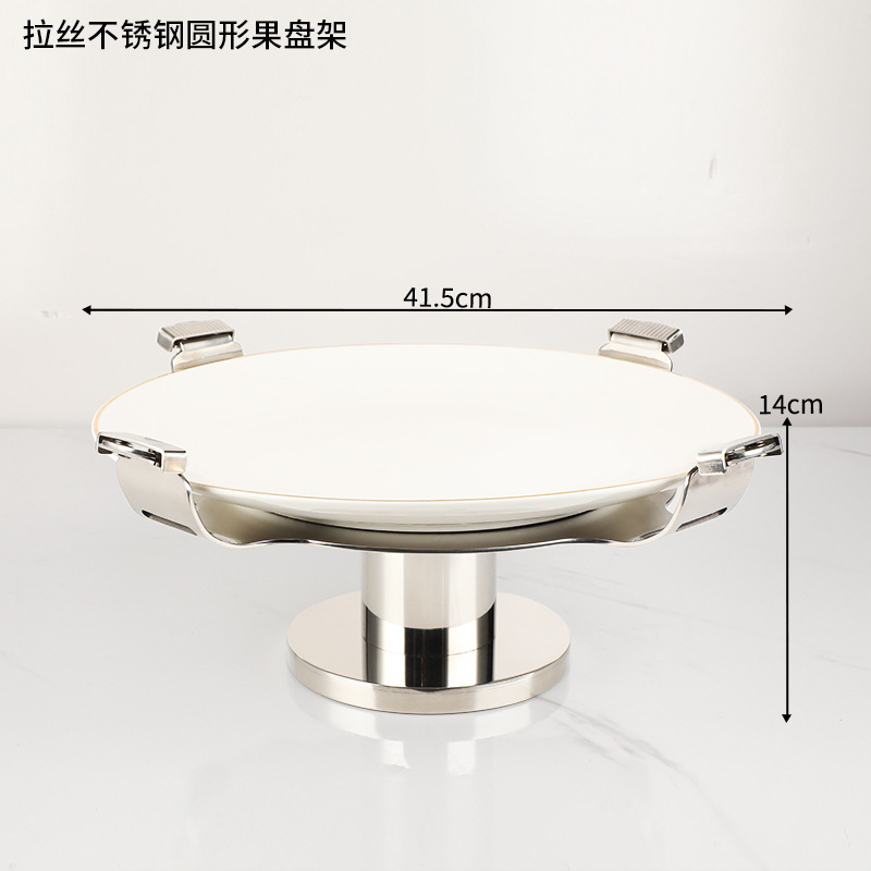 Ktv acero inoxidable cepillado conjunto completo suministros de Decoración de mesa caja de negocios Cenicero plato de fruta Luz de lujo decoración de escritorio traje