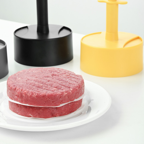 New product ABS plastic round push-type hamburger patty press for home kitchen manual non-stick meat press cross-border