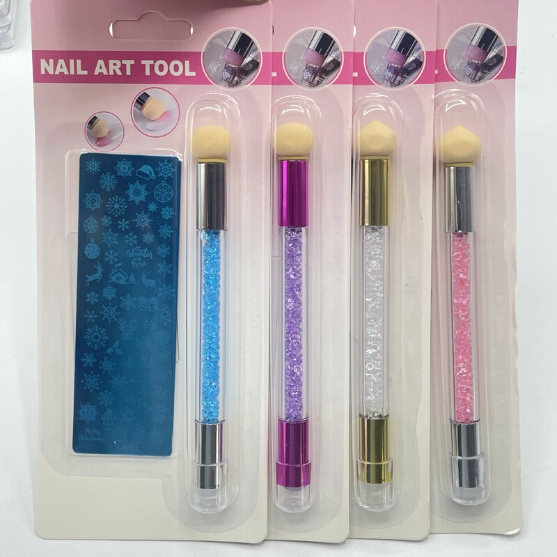 Colorful Transparent Silicone Stamping Tool for Nail Art, Silicone Nail Stamping Tool, Stainless Steel Printing Plate