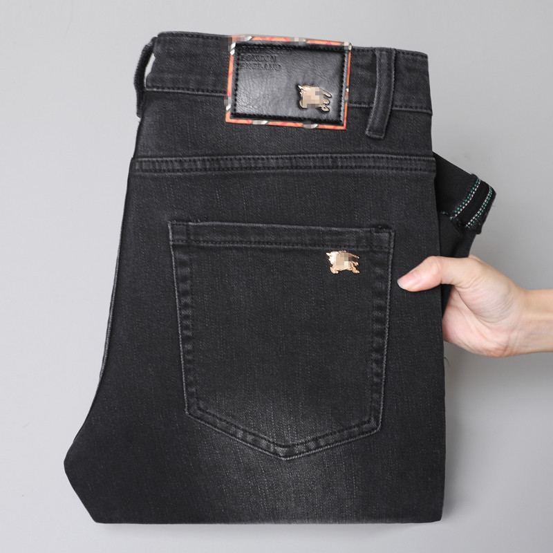 Guangzhou Xintang Jeans Men's Light Luxury Korean Style Thick Stretch Leg Slim Fit European Station Cross-border Tide B Wholesale