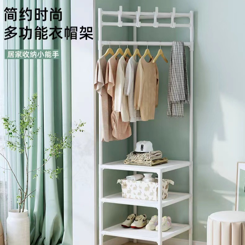 Esquina percha de ropa estante de cabezal de cama dormitorio percha de ropa doméstica simple percha de ropa triangular percha de ropa estante de piso