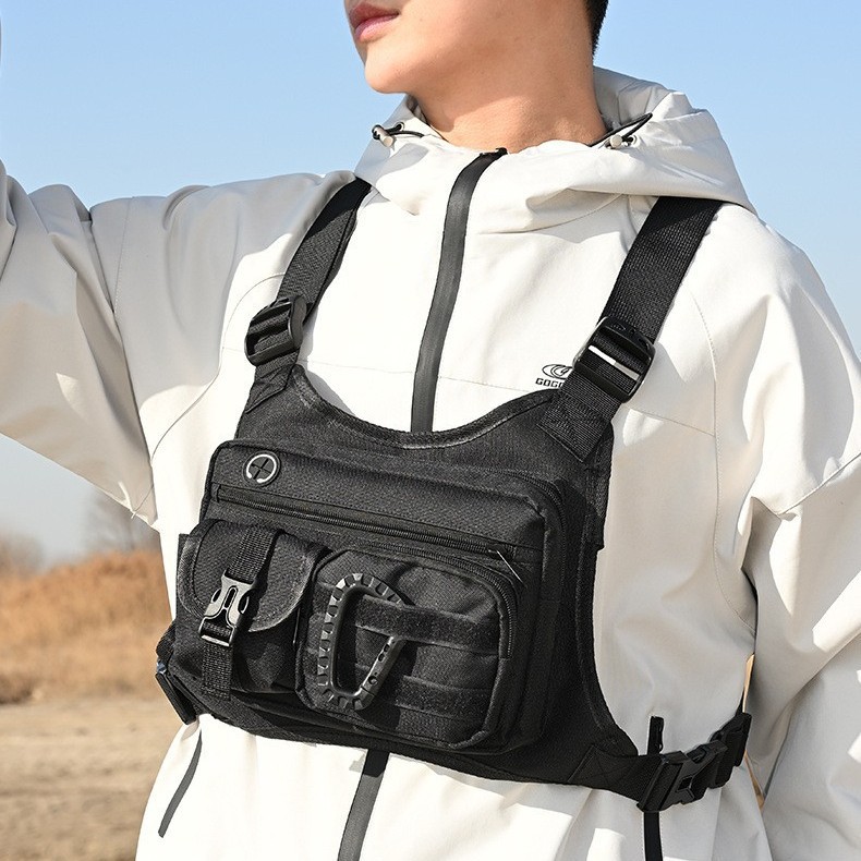 Cross-border outdoor travel chest bag, outdoor tactical chest bag, camouflage running sports vest chest bag, versatile chest bag