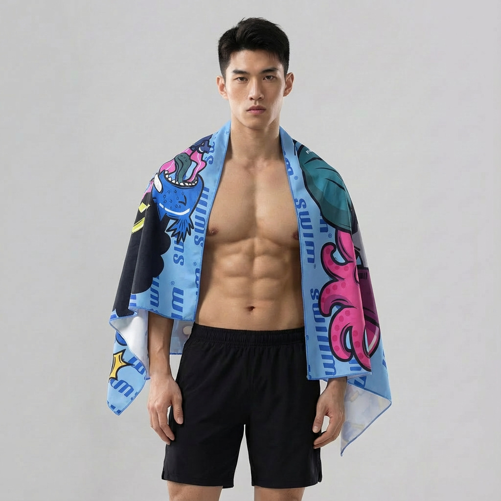 Handheld beach bath towel for traveling for swimming