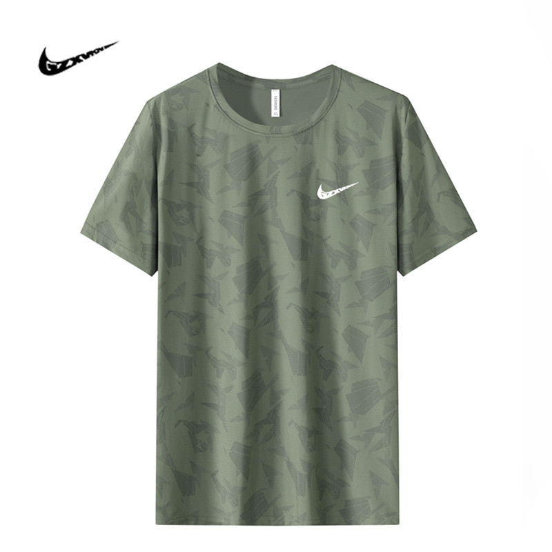 Cross-Border 2025 New Ice Silk T-Shirt Men's Sports Outdoor Short-Sleeved Tops Quick-Drying Printed Casual Round Neck T-Shirt for Men Cross-Border 2025 New Ice Silk T-Shirt Men's Sports Outdoor Short-Sleeved Tops Quick-Drying Printed Casual Round Neck T-Shirt for Men