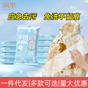 Runben Special Cleaning Wipes for down Jacket Decontamination 10 Pieces Hand-Free Oil Removal and Stain Removal Cleaning Dry Cleaning Agent Wholesale