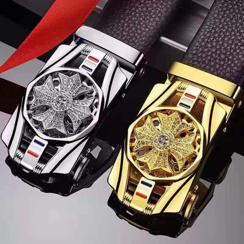 Piper belt men's diamond-encrusted automatic buckle belt pvc fashion simple wholesale