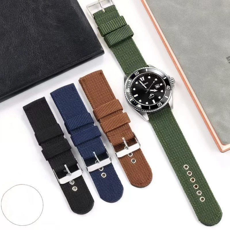 Фабрика спот оптом нейлоновый холст ремешок для часов на открытом воздухе спорт комфорт мягкий ремешок для часов 16 18 20 22 24