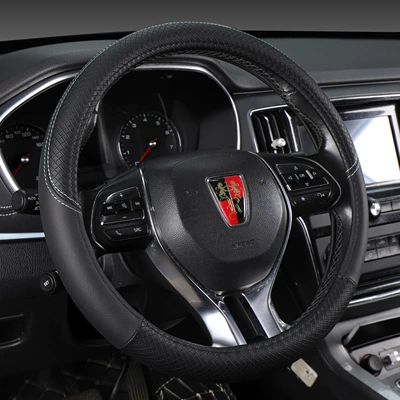 wheel non-slip breathable no inner — Steering wheel cover - embossed-black-green-line-cross-border-high-quality-inner-ring